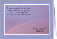 Husband Birthday with Rainbow Skies card