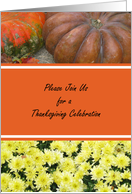 Pumpkins & Mums Thanksgiving Dinner Invitation card