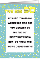 50th Birthday Party Invite -- the Big 50 Invitation Poem card