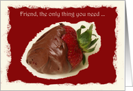 Funny Friend Valentine Day Card -- Chocolate is all you Need card