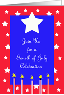 Fourth of July Party Invitation -- Stars and Fireworks card