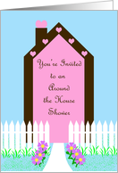 Around the House Bridal Shower Invitation -- Little Brown Heart House card
