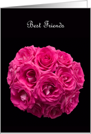 Best Friends Be My Matron of Honor Card -- Beautiful Pink Roses card