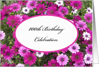 Floral 100th Birthday Party Invitation -- 100th Birthday Celebration card