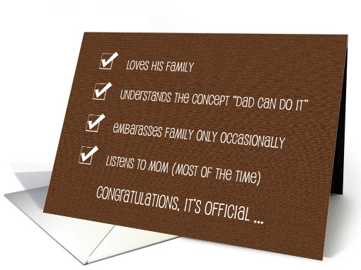 It's Official Funny Fathers Day Card -- #1 Dad card (633473)