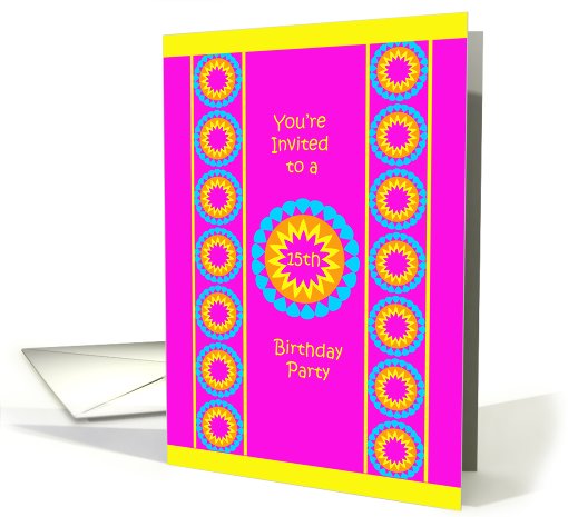 15th Birthday Party Invitation -- Cool 15 in Hot Pink card (646426)