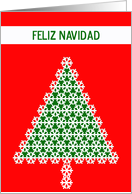 Spanish Christmas Card -- Snowflake Christmas Tree card