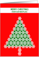 Change of Address Christmas Card -- Snowflake Christmas Tree card