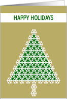 Gold Happy Holidays Christmas Tree Card
