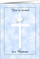 Baptism Christening Invitaton -- Baby Boy Invite card