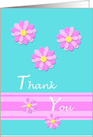 Daisies on Blue Thank You Card