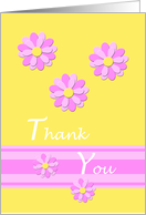 Daisies on Yellow Thank You Card