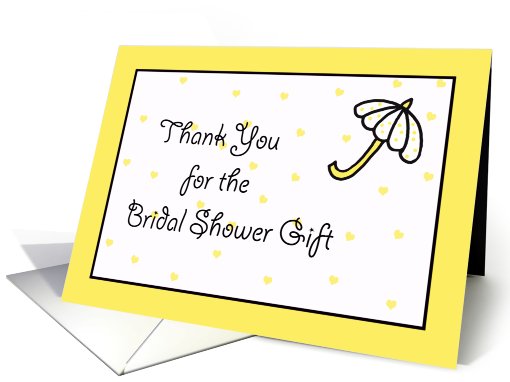 Bridal Shower Gift Thank You Card -- Yellow card (804915)
