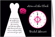 Around the Clock Bridal Shower Invitation in Pink card