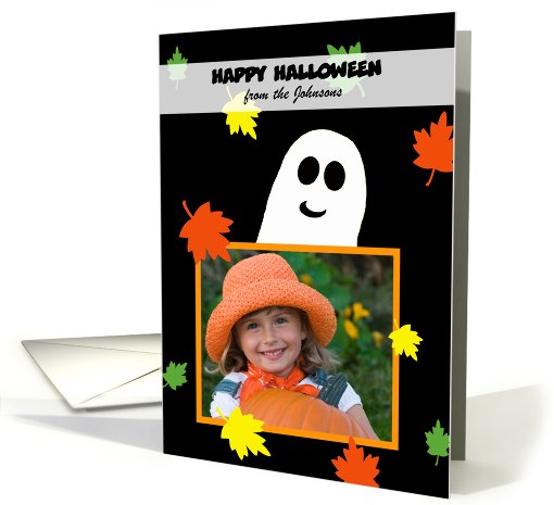 Halloween Photo Card -- Ghostly Fun on Black card (851622)