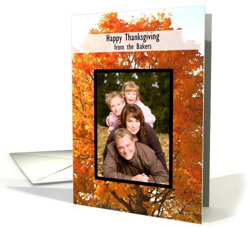 Gorgeous Autumn Tree Thanksgiving Photo card (852002)