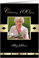 100th Birthday Party Photo Card Invitation -- Celebrating 100 years card