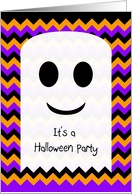 Halloween Party Invitation with Cute Ghost card