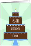 85th Birthday Party Invitation -- Cake on Green card