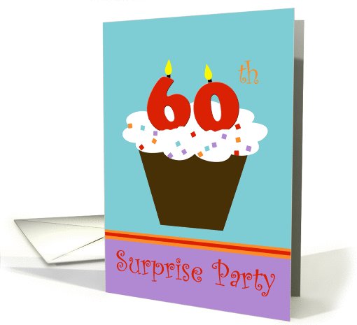 Surprise 60th Birthday Party Invitation -- Cupcake with 60... (966545)
