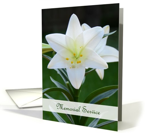 Memorial Service Invitation -- Easter Lily card (969357)