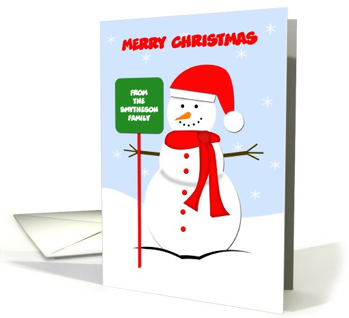 Custom Christmas Card with Snowman card (982047)