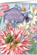 Wildflowers and butterflies, wishes for a beautiful Mother’s Day card