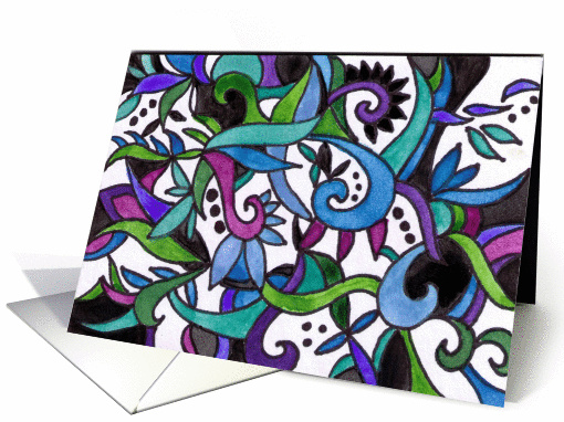 Retro Abstract, Cool Colors card (79502)