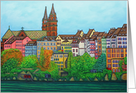 Colours of Basel, Switzerland Happy Birthday card