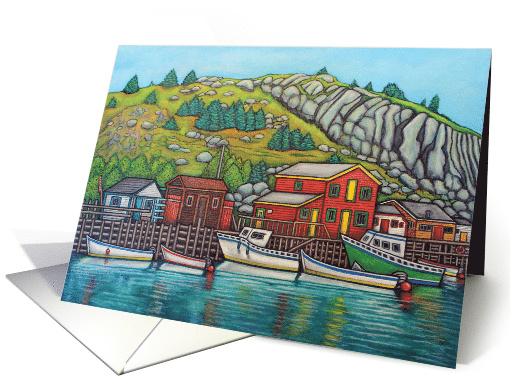 Colours of Quidi Vidi, Newfoundland Blank card (1563896)