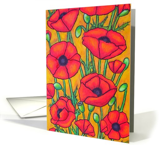 Poppies - Thank You card (429133)