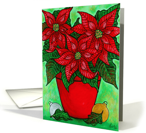 Poinsettia season card (78777)