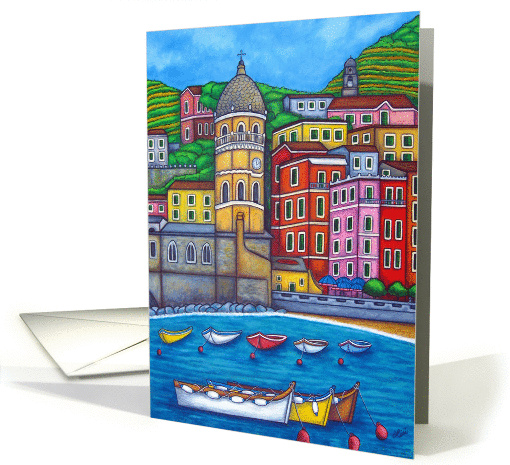 Colours of Vernazza, Cinque Terre Bon Voyage card (876630)