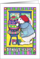 Baby’s First Easter: Easter Rabbit painting egg card
