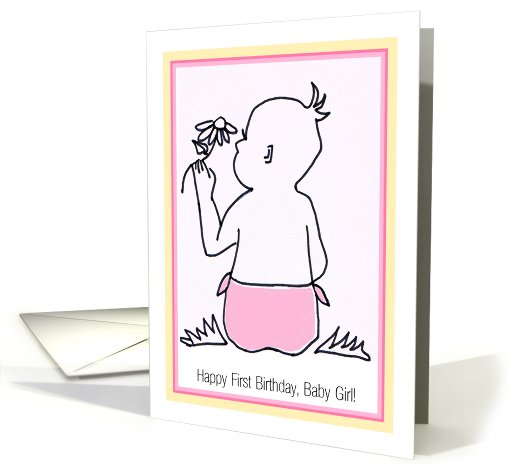 Happy First Birthday, Baby Girl! card (729342)