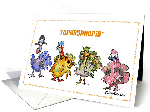 Turkeyphoria Thanksgiving Turkeys card (103820)