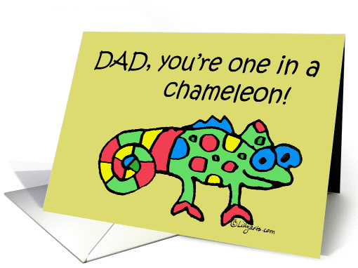 Father's Day Cartoon Chameleon card (202505)