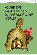 Greatest Dad Cute Cat Heart Card