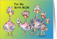 Birth Mom Bird Mom Happy Birthday Card