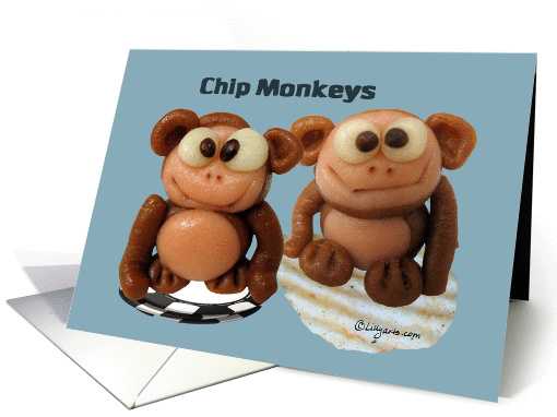 Chip Monkeys Cute Funny Thank You card (210749)