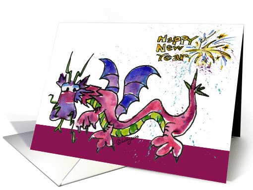 Whimsical Chinese New Year Dragon card (898546)