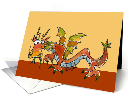 Cartoon Dragon Happy Birthday card (898547)