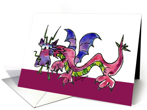 Cartoon Dragon Happy Birthday card (898607)