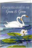 Groom & Groom wedding congrats Midnight Swans card