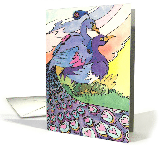 Valentine Peacocks card (124195)