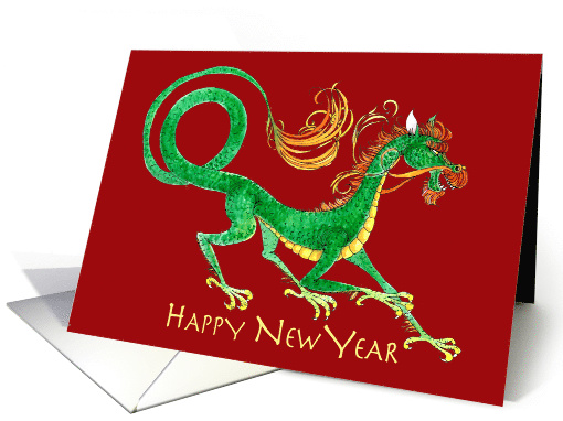 Happy New Year, Red Asian Dragon card (1415682)
