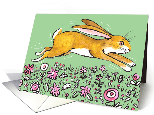 Hoppy Easter Spring Bunny card (1426544)