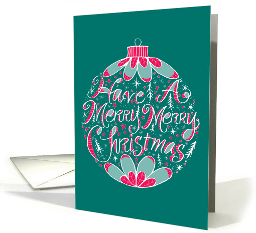 Merry Merry Christmas Ornament Hand Lettering card (1447954)