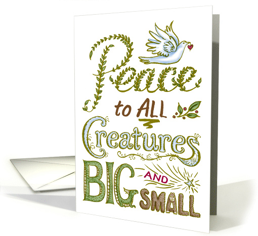 New Year's Peace to ALL Creatures Hand Lettering card (1459378)