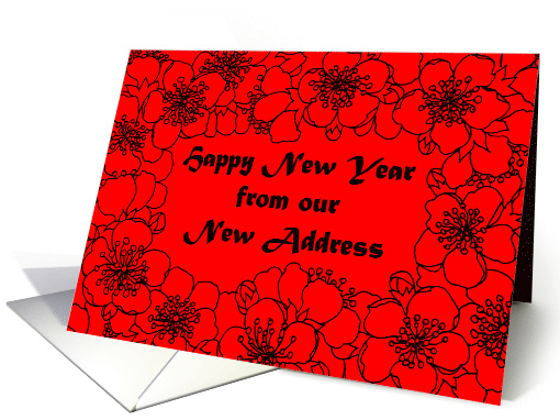 From our New Address - Chinese New Year Red Blossom card (1463300)